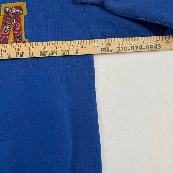 VTG 90s Eastern Illinois University MOM Sweatshirt size L Blue Pullover - Picture 7 of 9